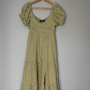 Tuckernuck Olive Polka Dot Midi Dress